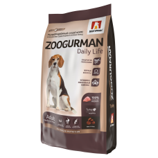 Полнорационный сухой корм для взрослых собак средних и крупных пород Zoogurman Daily Life, Индейка/Turkey, 2.2кг